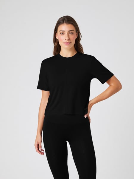 Björn Borg Studio Soft Cropped T-shirt Sort, XL