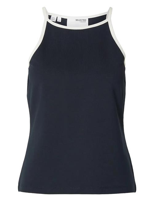 Slfelfrida Sl Contrast Top Selected Femme Navy