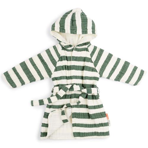Done by Deer GOTS Stribet Badekåbe Grøn 1-2 Y    1-2 år  Unisex