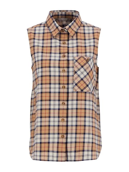 Barbour Bluse 'Bredon'  mokka / rubinrød / sort / hvid