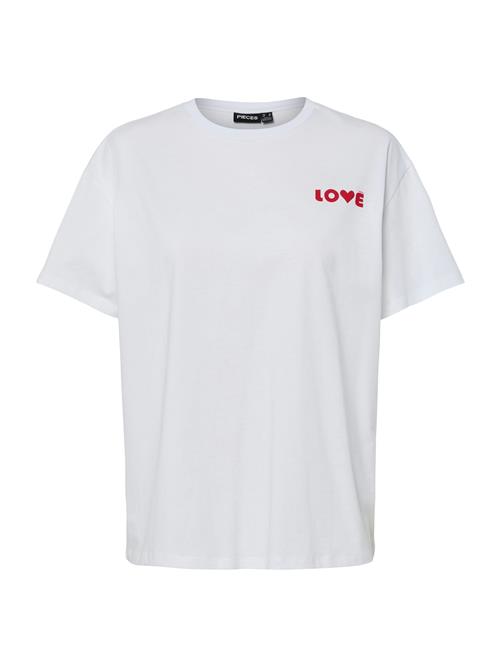 PIECES Shirts 'PCJINDLE'  knaldrød / hvid