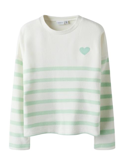 Se NAME IT Pullover 'NKFLine'  pastelgrøn / hvid ved About You