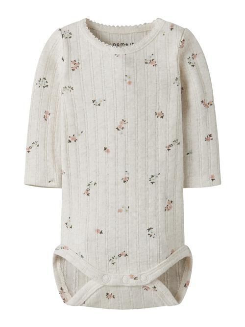 NAME IT Sparkedragt/Body 'NBFLOWER'  mørkebeige / mørkegrøn / gammelrosa
