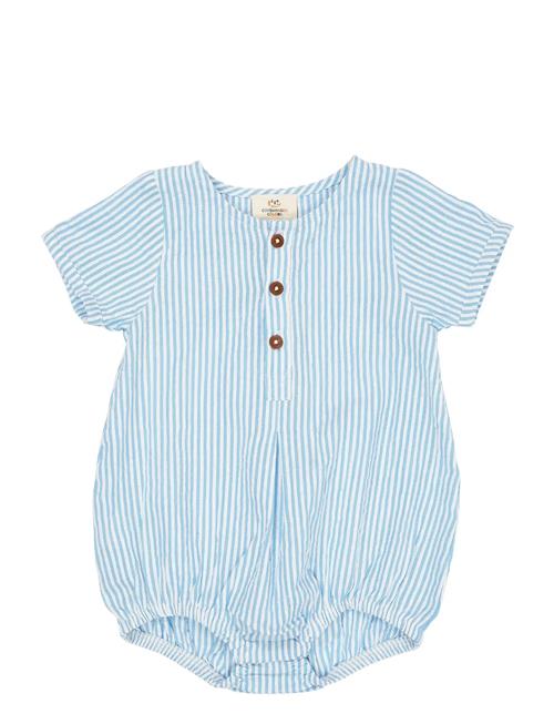 Se Seersucker Romper W. Sleeves Copenhagen Colors Blue ved Booztlet