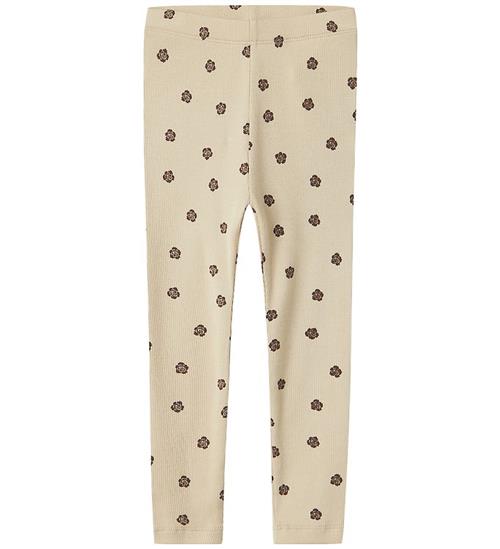 Name It Leggings - Rib - NmfLaikabna - Peyote m. Blomster