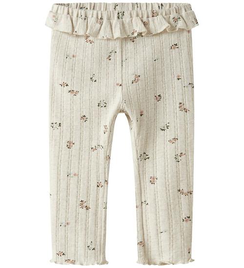 Name it Leggings - NbfLower - Peyote Melange m. Blomster