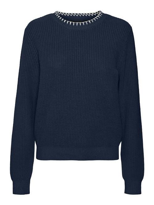 VERO MODA Pullover 'VMLIGHTCREAM'  navy / hvid