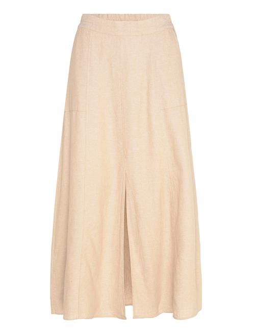 Maxi Skirt From Freequent In A Soft Linen Material. The Skirt Has A Simple Silho FREE/QUENT Beige