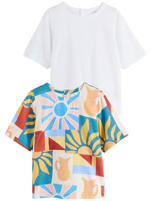 Next Bluse  navy / gul / hvid / offwhite
