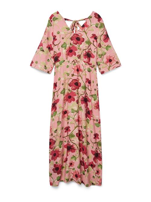 VERO MODA Kjole 'VMJOSIE EDITH'  siv / græsgrøn / rosé / gammelrosa