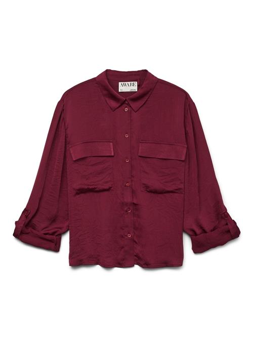 VERO MODA Bluse 'VMFABIANA'  vinrød