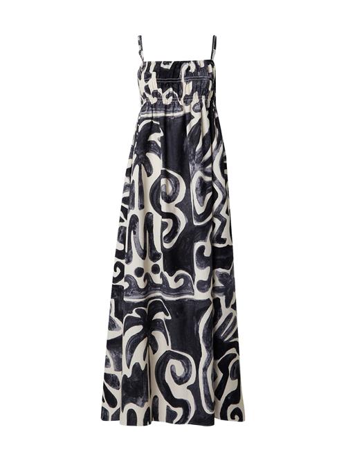 TOPSHOP Sommerkjole  grå / sort / uldhvid