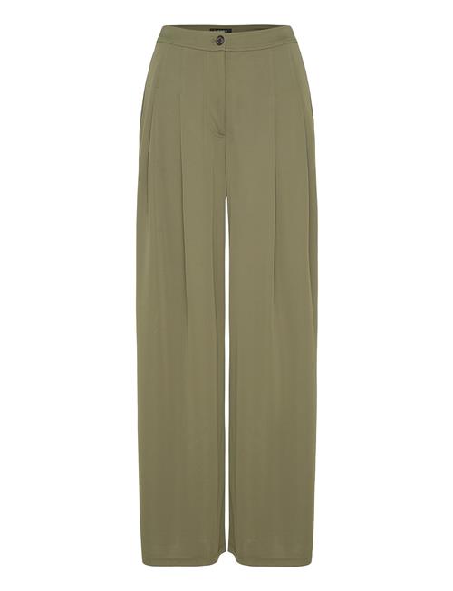 Pleated Stretch Jersey Wide-Leg Pant Lauren Ralph Lauren Khaki