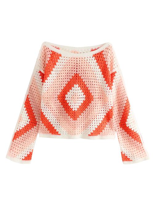 Next Pullover  orange / pink / hvid
