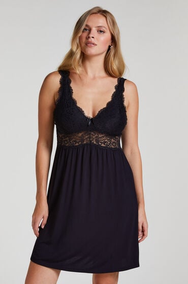 Hunkemöller Natkjole Nora Lace Sort