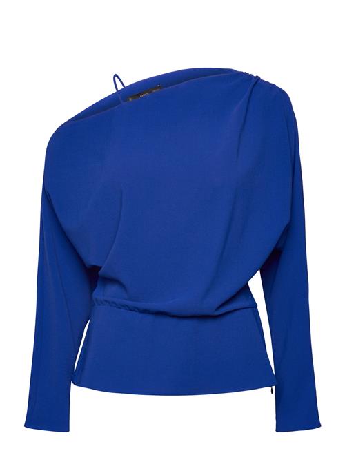 Asymmetrical Gathered Blouse Mango Navy