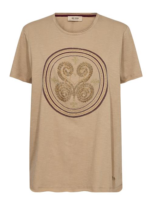 Mmzano O-Ss Embroidery Tee MOS MOSH Beige