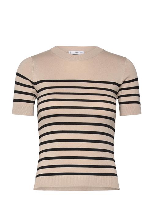Short-Sleeved Fine-Knit Sweater Mango Brown