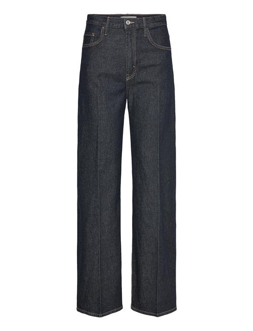 High-Rise Wide Leg Rinse-Wash Jeans Mango Navy