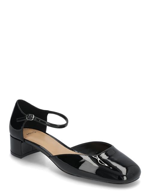 Patent Leather-Effect Heeled Shoes Mango Black
