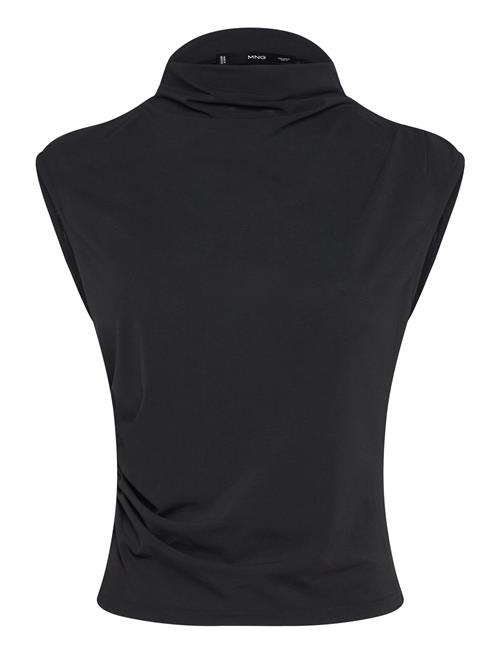 Fine-Knit Draped Top Mango Black