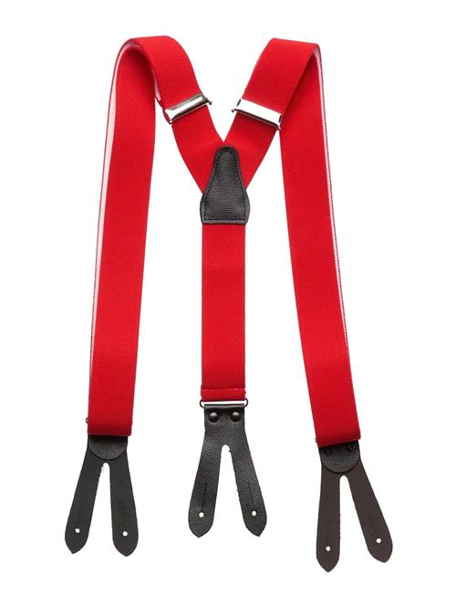 Solid Suspenders Leather Ends Portia 1924 Red