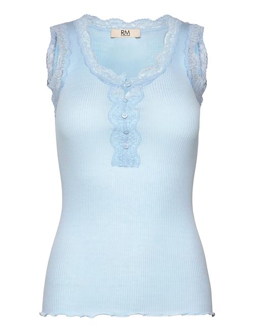 Rmwbalta Modal Sl Lace Placket Top RM By Rosemunde Blue