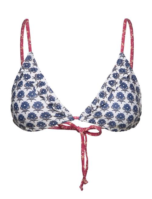Bloflora Bella Frill Bikini Top Becksöndergaard Blue