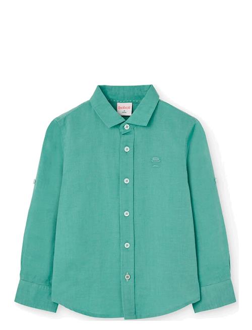 Se Linen Shirt Long Sleeves Boboli Green ved Booztlet