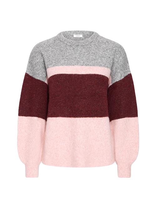 b.young Pullover 'BYOMEA'  grå-meleret / lyserød / bordeaux