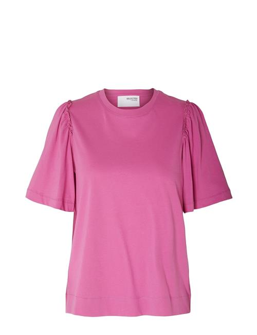 Slfpenelope 2/4 Ruffle Tee Noos Selected Pink