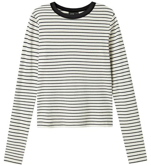 LMTD Bluse - Rib - Noos - NlfHinaja - Dark Grey Melange/White St