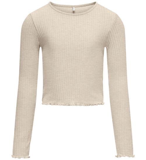 Kids Only Bluse - Rib - KogNella - Pumice Stone/Melange