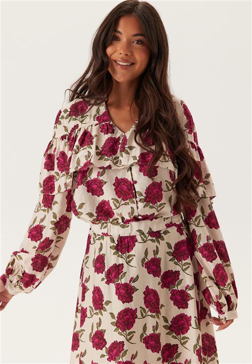 Emelie Olson X Bubbleroom Printed Frill Blouse