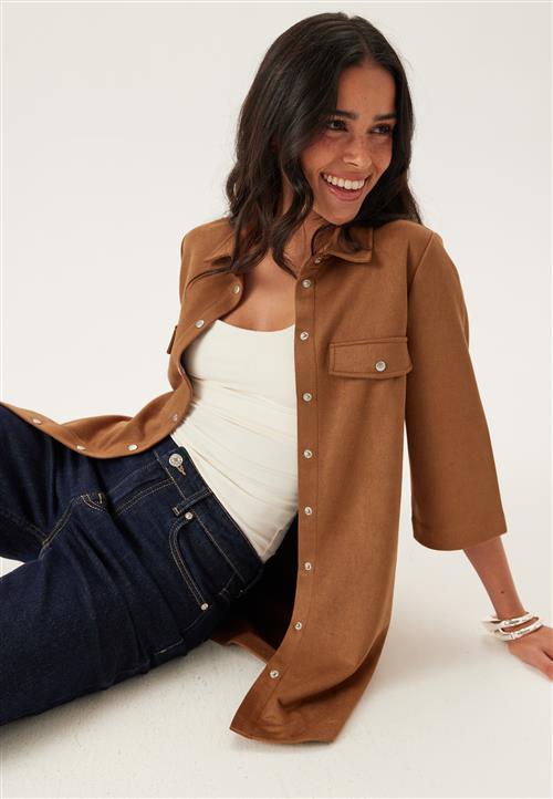 Happy Holly Faux Suede Shirt