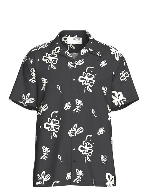 Se Slhregair Shirt Ss Mix G Camp Selected Homme Black ved Booztlet