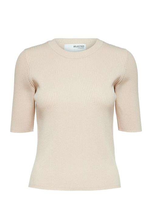 Slfmala 2/4 Knit O-Neck B Selected Femme Cream