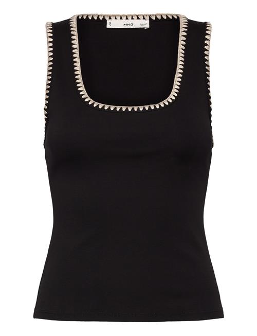 Low-Cut Top With Contrasting Trim Mango Black