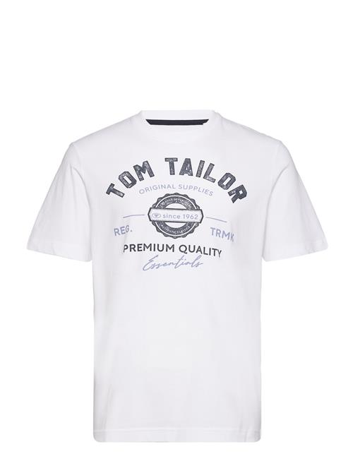 T-Shirt With Logo Print Tom Tailor White