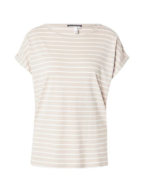 QS Shirts  mørkebeige / hvid