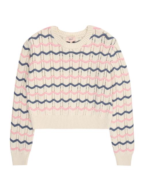 ONLY GIRLS Pullover 'KOGSTIA'  creme / ensian / lyserød