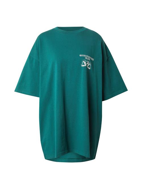 Karo Kauer Oversized bluse 'Good Fortune'  smaragd / hvid