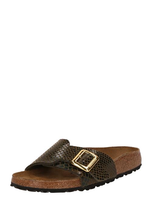 BIRKENSTOCK Pantoletter 'Catalina'  mørkebrun / mørkegrøn