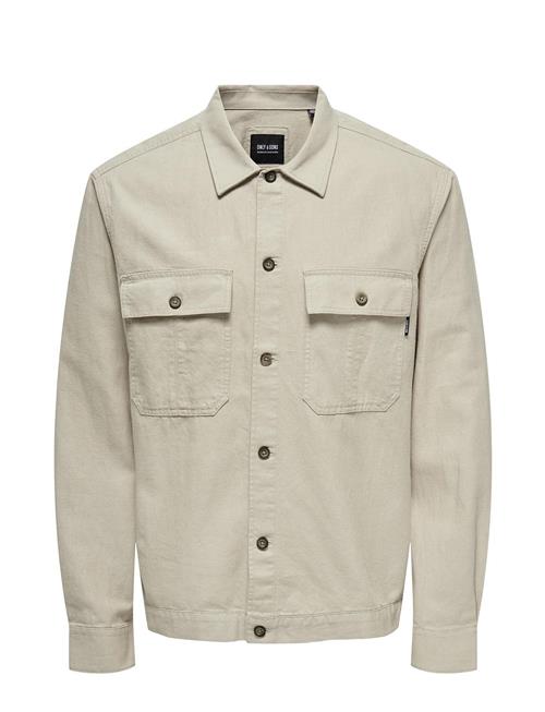 Onskennet Life Ls Linen Overshirt ONLY & SONS Beige