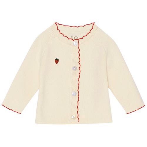 Flöss Kaya Cardigan Soft White Berry 68 cm  Creme  68 cm  kvinde