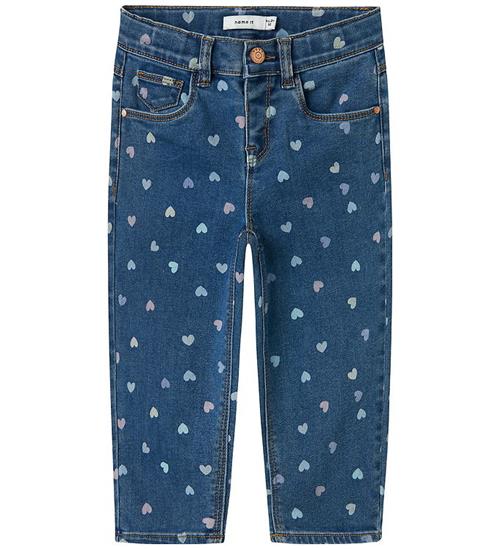 Name It Jeans - Noos - Mom - NmfBella - Denim Blue/Hearts