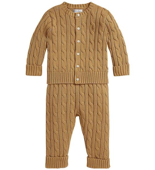 Polo Ralph Lauren Cardigan/Bukser - Strik - Classic Camel
