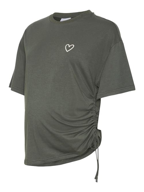 MAMALICIOUS Shirts 'Emma'  mørkegrøn / hvid
