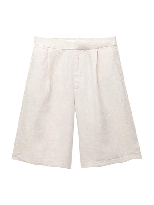 Pull&Bear Bukser med lægfolder  naturhvid