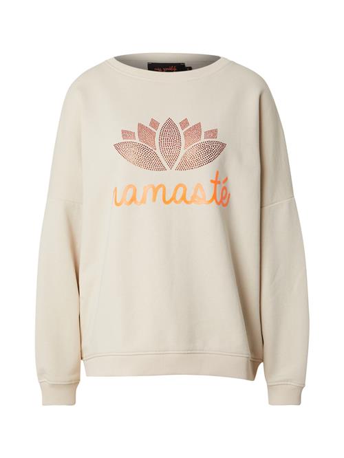 miss goodlife Sweatshirt 'Namaste'  creme / orange / rød